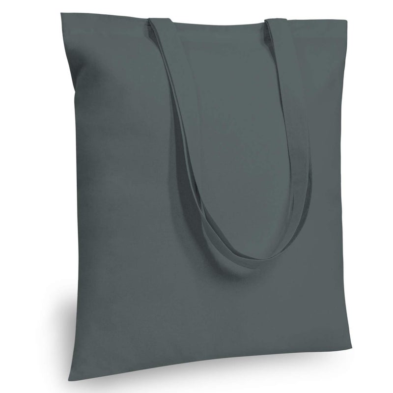 TOPDesign 24-Pack Economical 16"x15" Grey Cotton Tote Bag, Lightweight Medium Reusable Grocery Shopping Cloth Bags, Suitable for DIY, Advertising, Promotion, Gift, Activity - Image 1